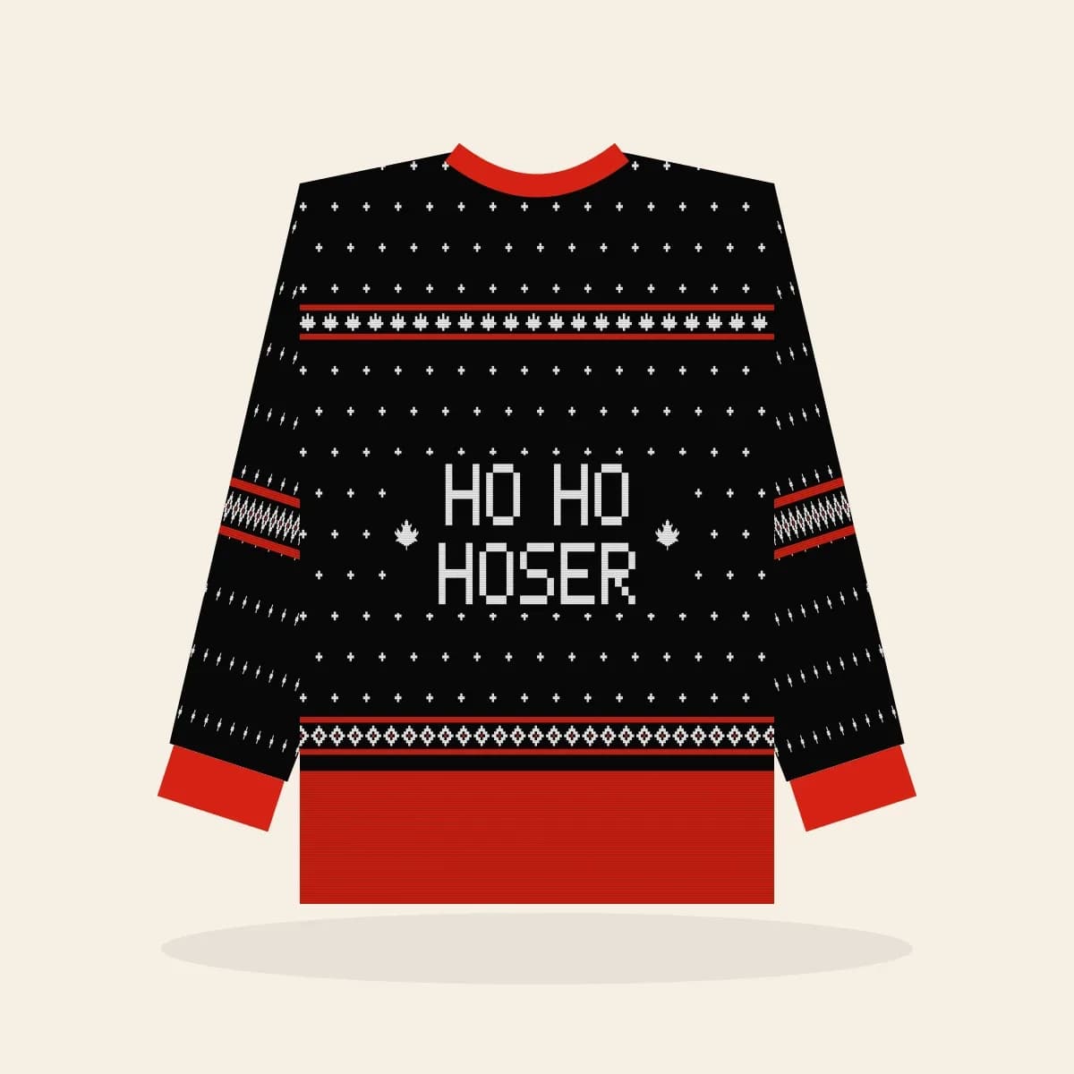 Ho Ho Hoser All-Over Print Sweatshirt (Lumberjack): Ho Ho Hoser ugly Christmas print in black with white and red