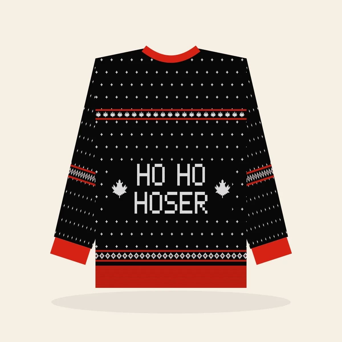 Ho Ho Hoser Kids Knitted Sweater (Lumberjack): Ho Ho Hoser ugly Christmas knit in black with white and red