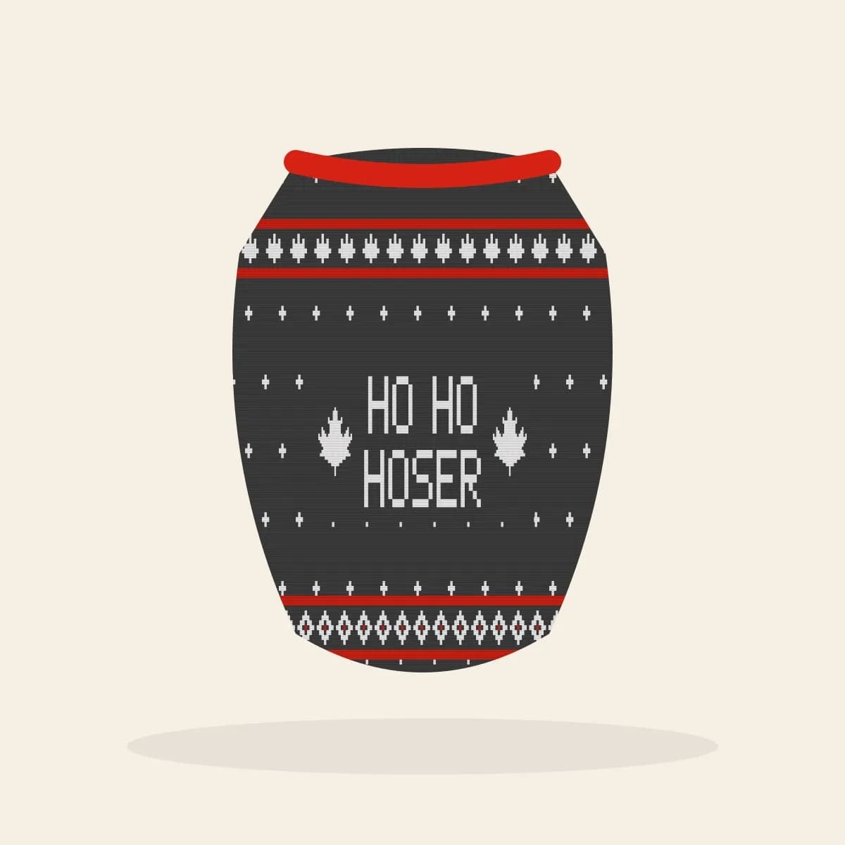 Ho Ho Hoser Knitted Dog Sweater (Cabin Charcoal): Ho Ho Hoser ugly Christmas knit in charcoal with white and red