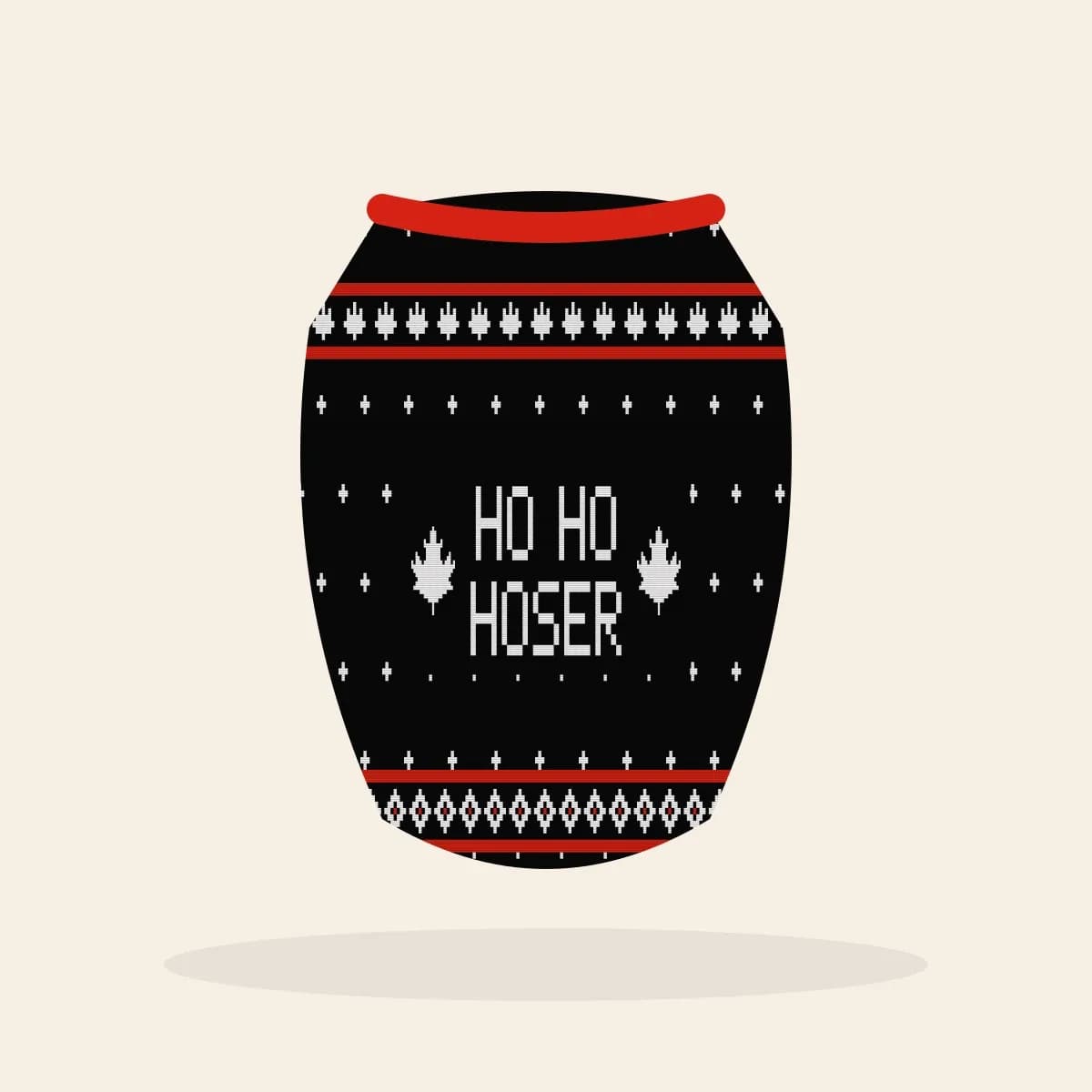Ho Ho Hoser Knitted Dog Sweater (Lumberjack): Ho Ho Hoser ugly Christmas knit in black with white and red