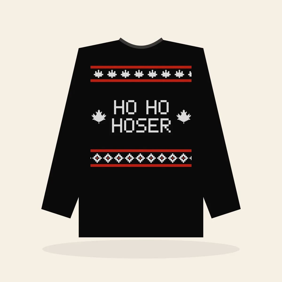 Ho Ho Hoser Printed Sweatshirt (Lumberjack): Ho Ho Hoser ugly Christmas print in black with white and red