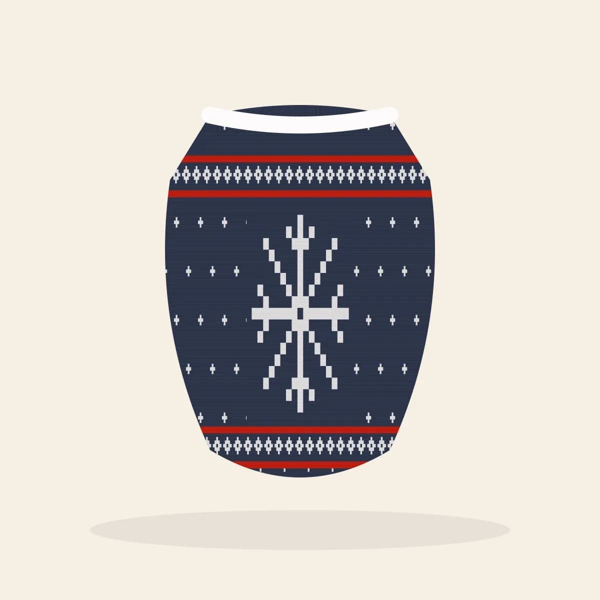 Nordic Snowflake Knitted Dog Sweater (Midnight Navy): Nordic Snowflake ugly Christmas knit in navy with white and red