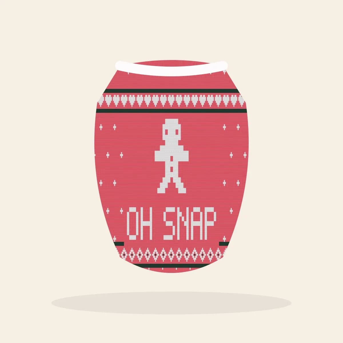 Oh Snap Knitted Dog Sweater (Candy Pink): Oh Snap ugly Christmas knit in hot pink with white and green