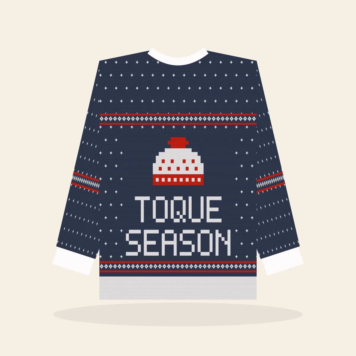 Toque Season Kids Knitted Sweater (Midnight Navy): Toque Season ugly Christmas knit in navy with white and red